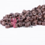Inele microring cu silicon pentru extensii de par 500 bucati de 4,5mm Cod 06678 Saten Deschis